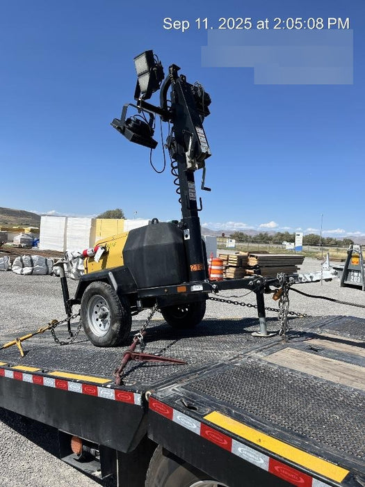 2022 Allmand NLV3GR (4) LED Light Fixture 350W, 23' Vertical Mast, 3kW Prime, Towable, Deep Sea L401, Leveling Jacks, Yanmar T4F 5.8hp