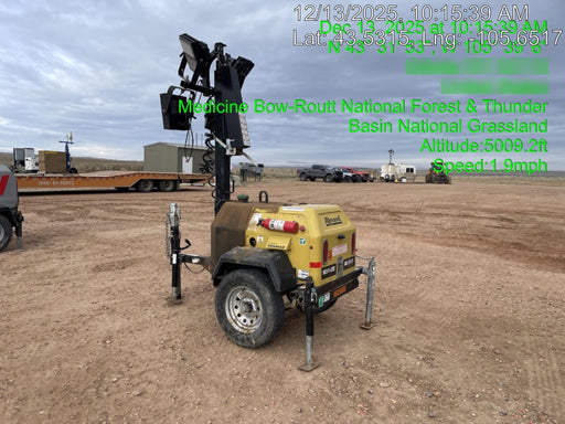 2022 Allmand NLV3GR (4) LED Light Fixture 350W, 23' Vertical Mast, 3kW Prime, Towable, ES Decals, T3