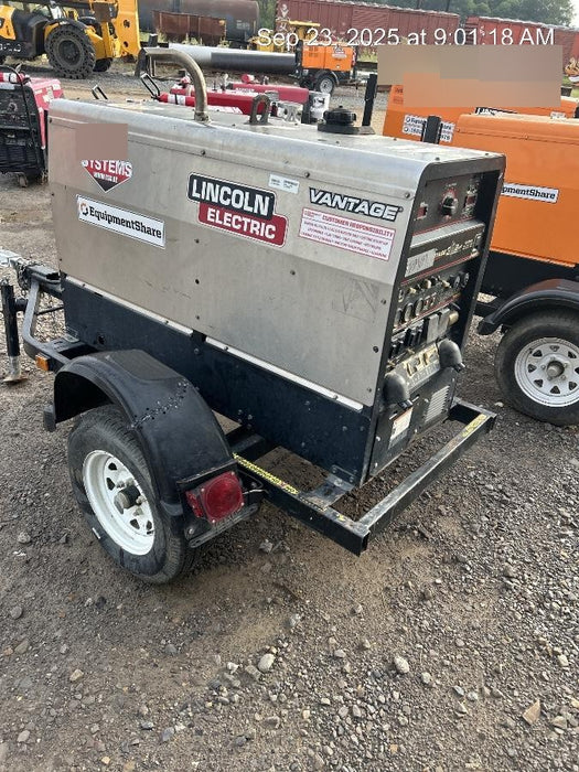 2019 Lincoln Electric Vantage 322 Welder Ready-Pak 3, Two wheel trailer, Fender and Light kit, Cable Rack