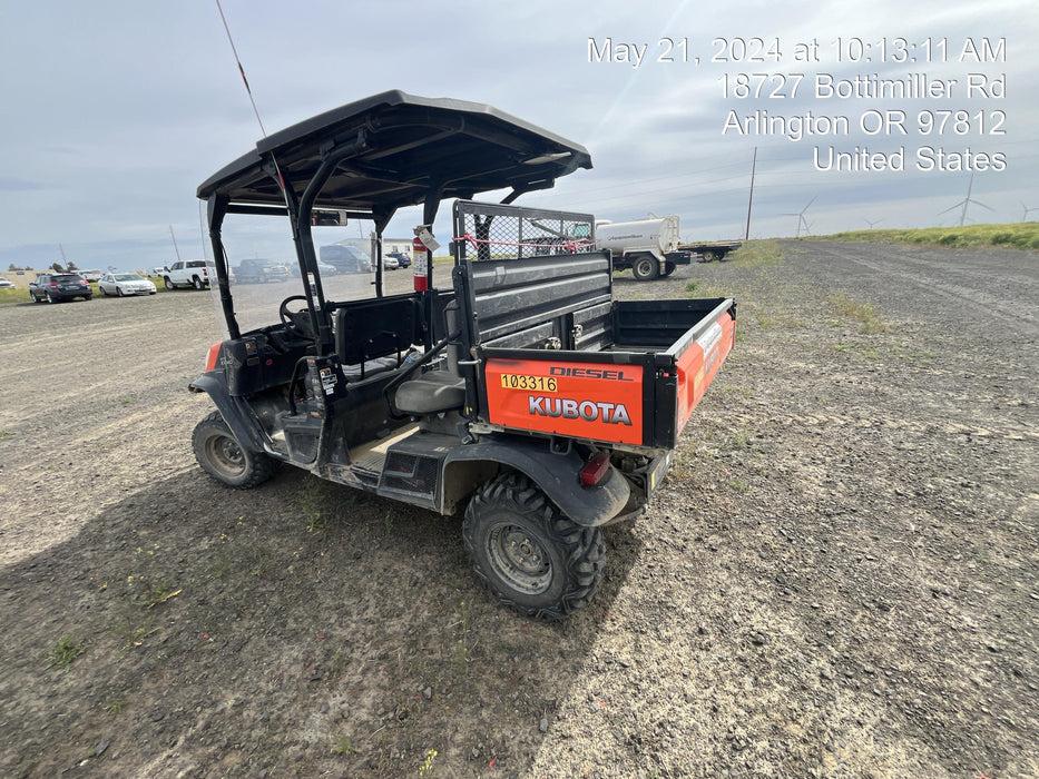 2020 Kubota RTV-X1140W-H 4WD utility cart -LED strobe -Windshield tempered glass -Plastic canopy -Wire harness kit -Backup alarm