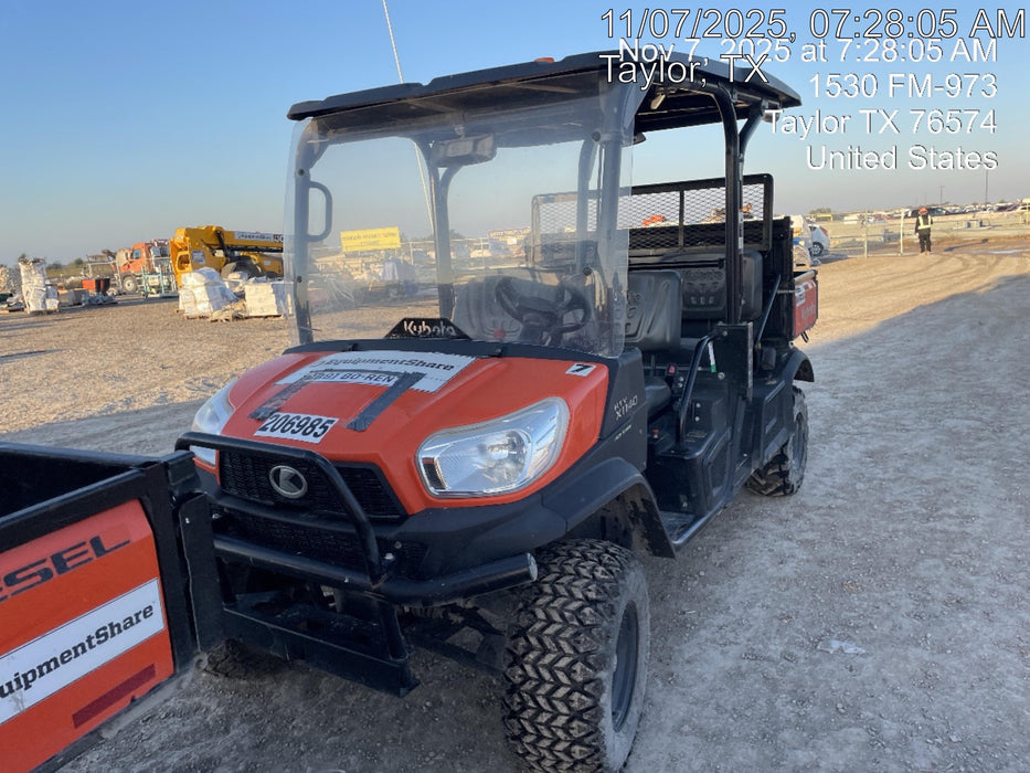 2022 Kubota RTV-X1140W-H Plastic Canopy, Windshield Acrylic Clear, LED Strobe Light, Wire Harness Kit, Back up Alarm
