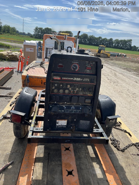 2019 Lincoln Electric Vantage 322 Welder Ready-Pak 3, Two wheel trailer, Fender and Light kit, Cable Rack