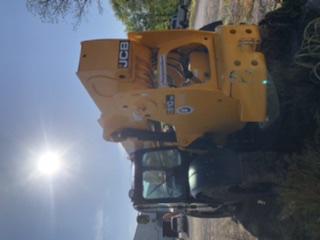 2019 JCB 510-56 Enclosed Cab, 74 HP, Solid Tires, Worklights, Beacon, Aux Hydraulics, Lifting Eye w/66" Carriage/60" Forks