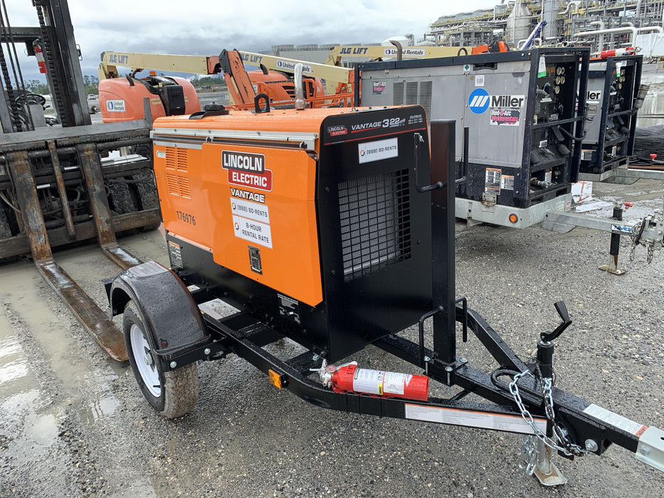 2021 Lincoln Electric Vantage 322 Vantage 322 Ready Pak 3 w/ Decals, ORANGE (includes trailer, cable rack, fender light kit) NO Telematics