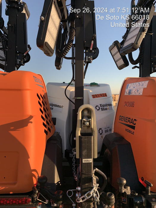 2024 Generac MLT2 Diesel, Flex Switch 120V Input, Powerzone Controller, 
(4) 320W LED Lights, 4kW Generator, 39.9 Gal Fuel Tank, 2" Ball, T3