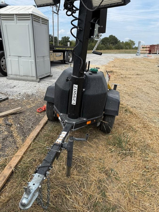 2021 Allmand NLV3GR (4) LED Light Fixture 350W, 23' Vertical Mast, 3kW Prime, Towable, Deep Sea L401, Leveling Jacks, Yanmar T4F 5.8hp