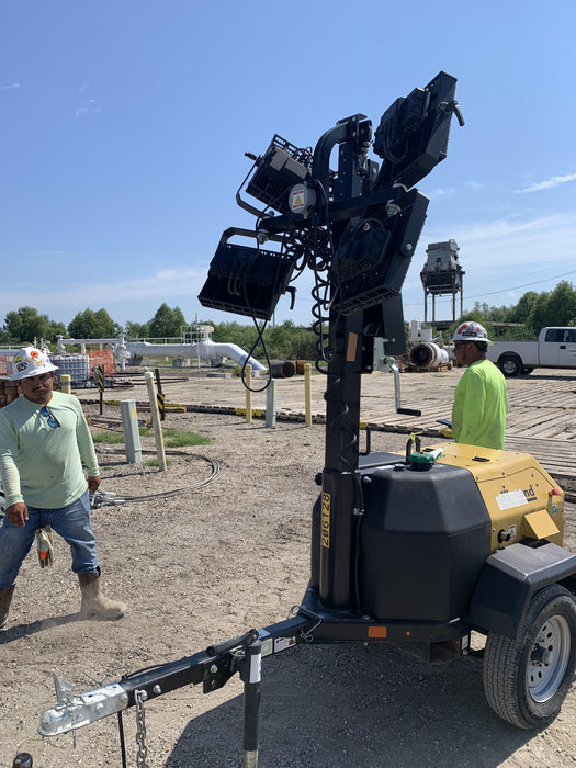 2022 Allmand NLV3GR (4) LED Light Fixture 350W, 23' Vertical Mast, 3kW Prime, Towable, Deep Sea L401, Leveling Jacks, Yanmar T4F 5.8hp