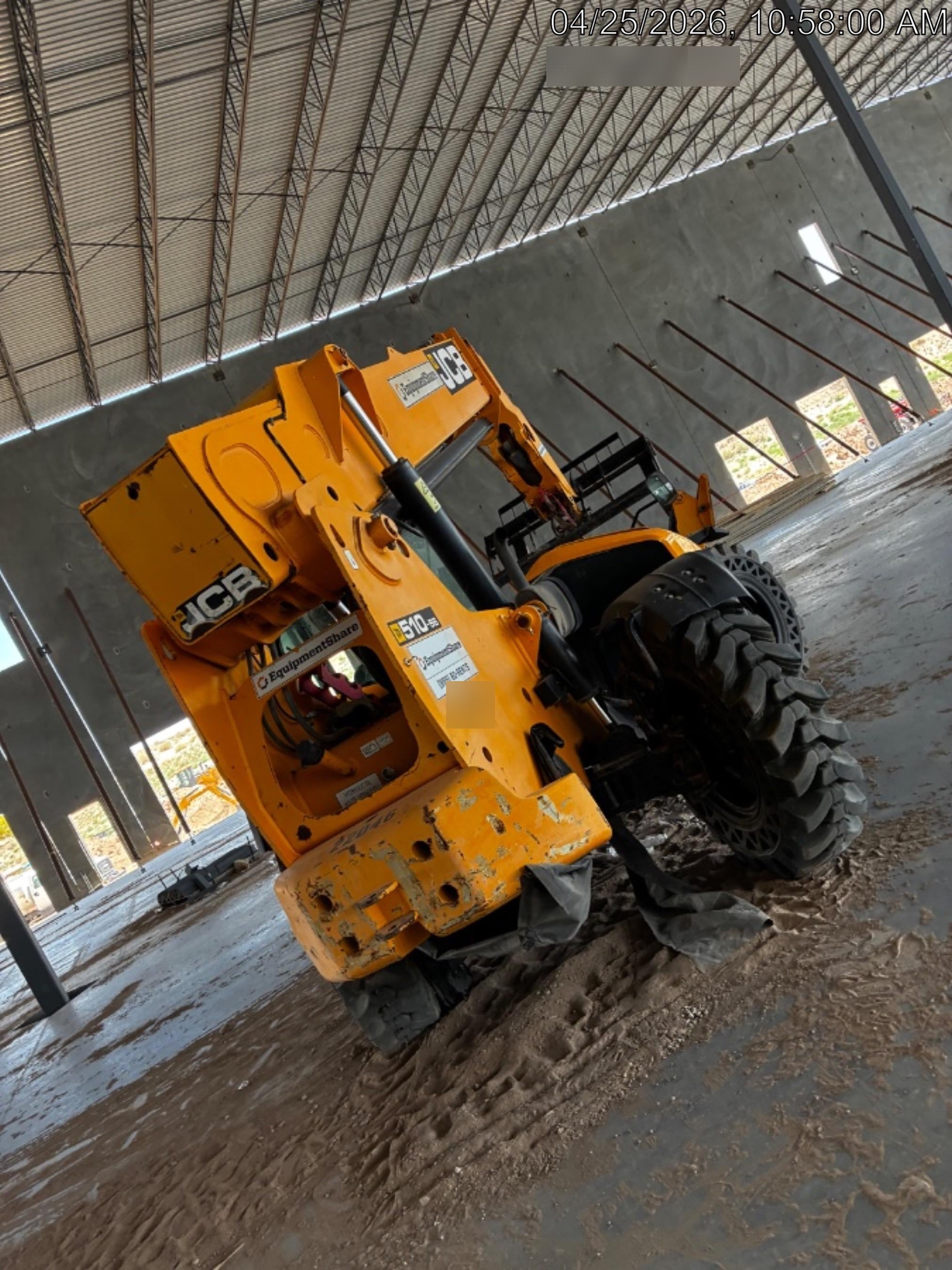 2018 JCB 510-56 JCB 510-56 Telehandler 74 HP w/CAB/HVAC, Beacon, Worklights, Aux Hydraulics, Solid Tires, 60" Carriage/Forks