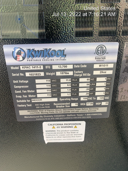 2022 KWIKOOL KPAC1411-2