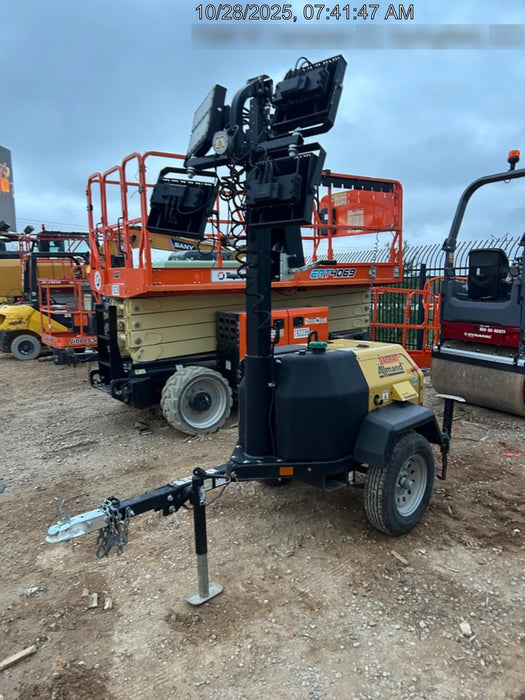 2022 Allmand NLV3GR (4) LED Light Fixture 350W, 23' Vertical Mast, 3kW Prime, Towable, ES Decals, T3