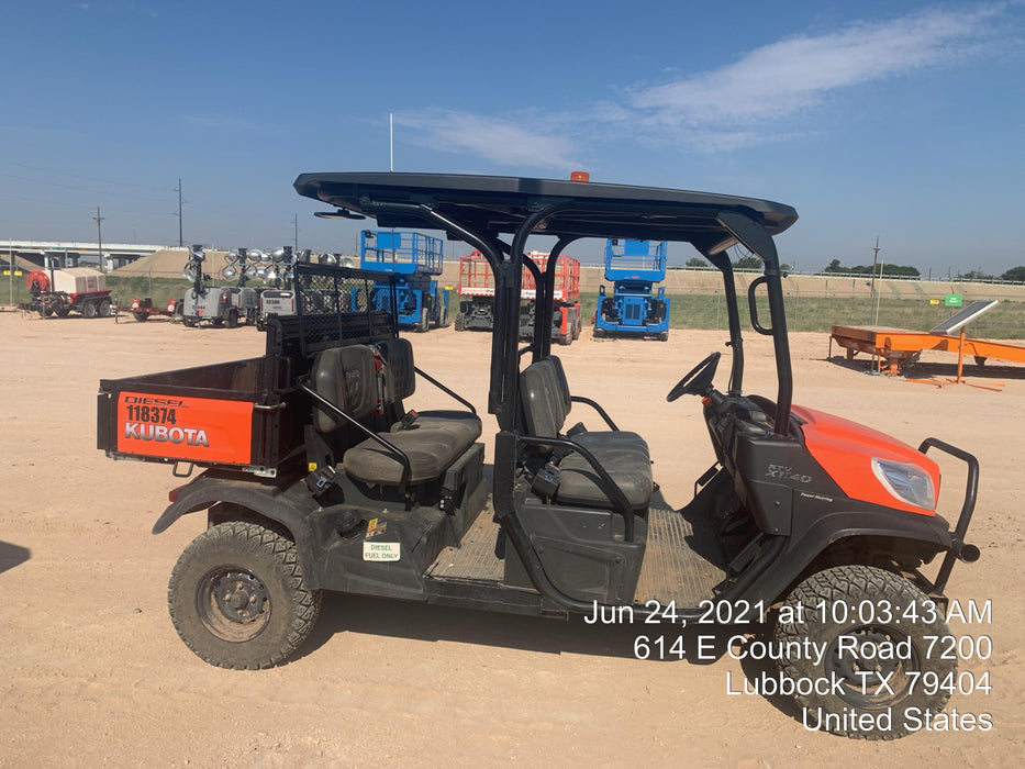 2020 Kubota RTV-X1140W-H Canopy, 4-Seater, Diesel, Windshield Acrylic Clear, LED Strobe, Backup Alarm