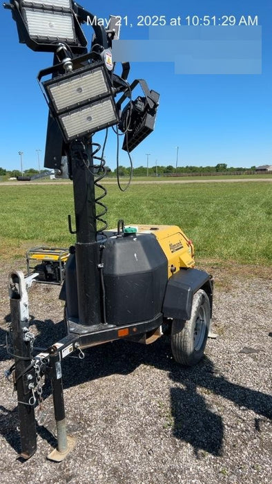 2022 Allmand NLV3GR (4) LED Light Fixture 350W, 23' Vertical Mast, 3kW Prime, Towable, ES Decals, T3