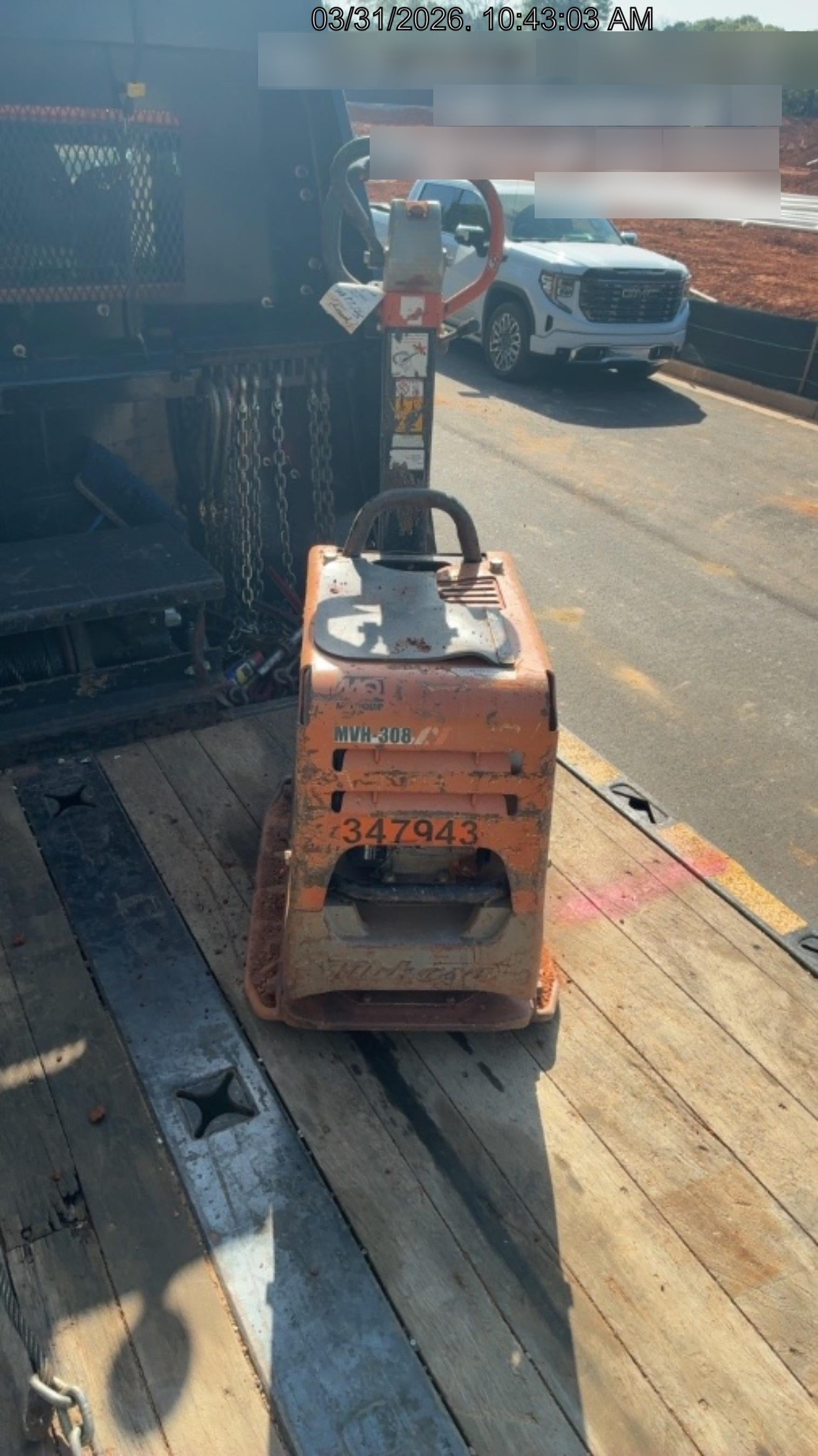 2023 Multiquip MV308GH Honda GX270, 18" Plate, Tachometer