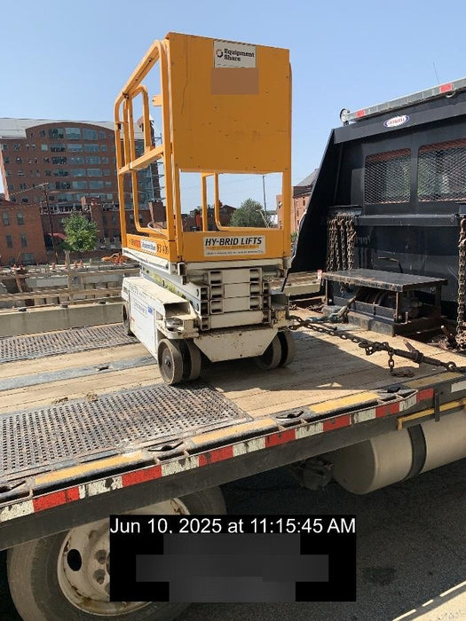 Custom Equipment HB-1430 Hy-Brid Scissor Lift
Platform capacity up to 670 lbs
Working height up to 20 ft
Weighs under 1,700 lbs
Non-marking wheels