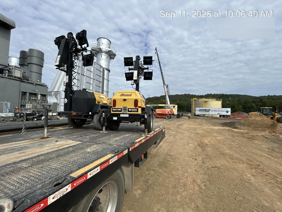 2022 Allmand NLV3GR (4) LED Light Fixture 350W, 23' Vertical Mast, 3kW Prime, Towable, ES Decals, T3