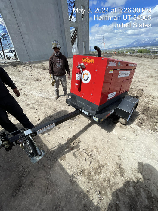 2022 Shindaiwa DGW400MDL Kubota D902 Engine, 23 HP, Dual Op Welder, Wire, Arc, Droop Stick, Tig, and CC Stick Functionality, Simulphase, 3 Phase and 1 Phase Gen Output, Single Axle NB Trlr, Slr Trckl Chrg 12V 12W, Fire Ext