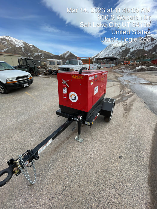 2022 Shindaiwa DGW400MDL Kubota D902 Engine, 23 HP, Dual Op Welder, Wire, Arc, Droop Stick, Tig, and CC Stick Functionality, Simulphase, 3 Phase and 1 Phase Gen Output, Single Axle NB Trlr, Slr Trckl Chrg 12V 12W, Fire Ext