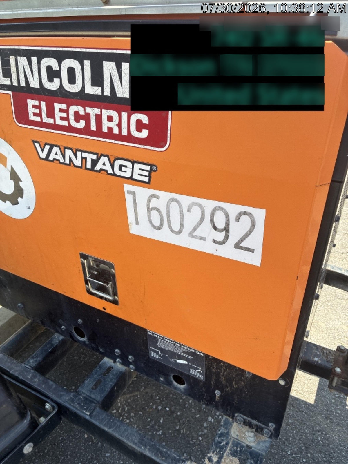 2021 Lincoln Electric Vantage 322 Vantage 322 Ready Pak 3 w/ Decals, ORANGE (includes trailer, cable rack, fender light kit) NO Telematics