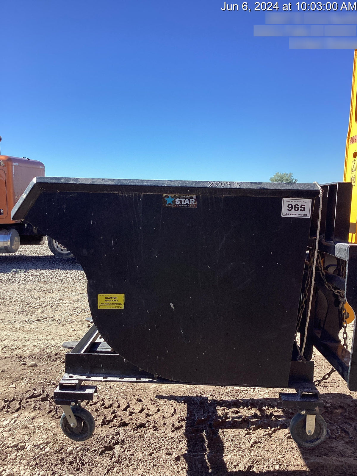2022 STAR INDUSTRIES M-1820 - Self-Dump Hopper
