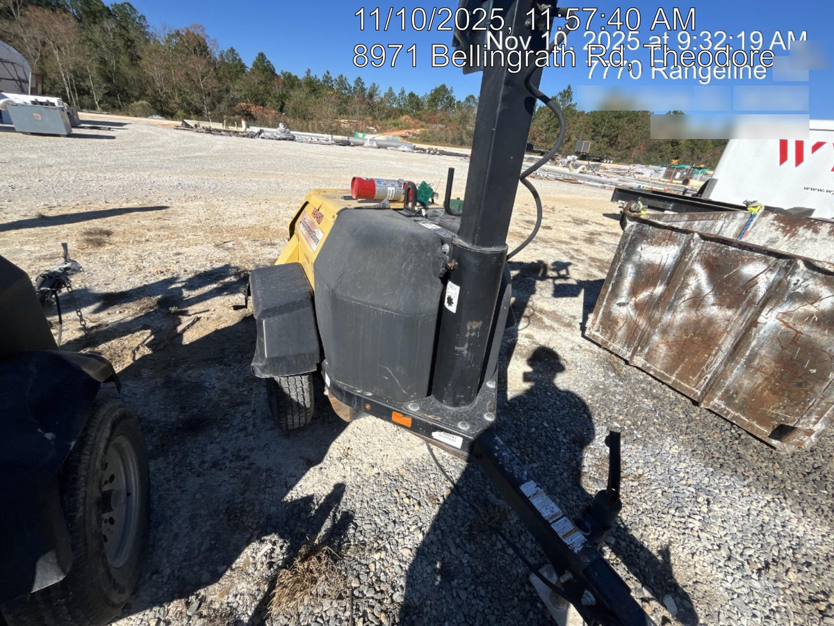 2022 Allmand NLV3GR (4) LED Light Fixture 350W, 23' Vertical Mast, 3kW Prime, Towable, Deep Sea L401, Leveling Jacks, Yanmar T4F 5.8hp