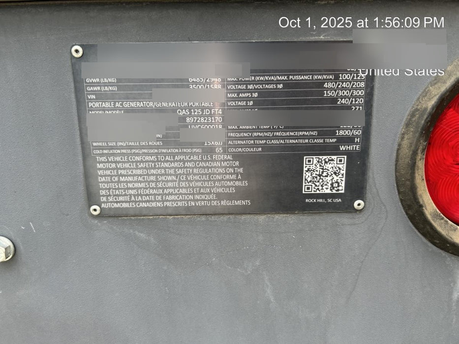 2022 ATLAS COPCO QAS 125