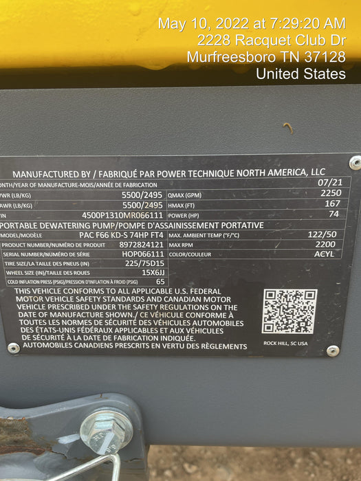 2021 ATLAS COPCO PAC F66 KD-S