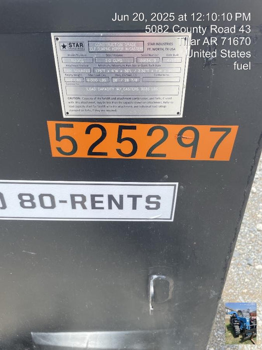 2025 STAR INDUSTRIES M-1820 - Self-Dump Hopper