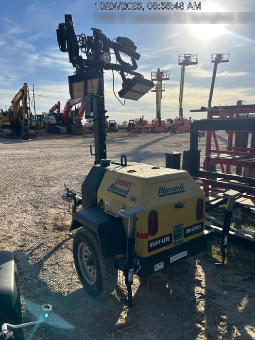 2022 Allmand NLV3GR (4) LED Light Fixture 350W, 23' Vertical Mast, 3kW Prime, Towable, ES Decals, T3