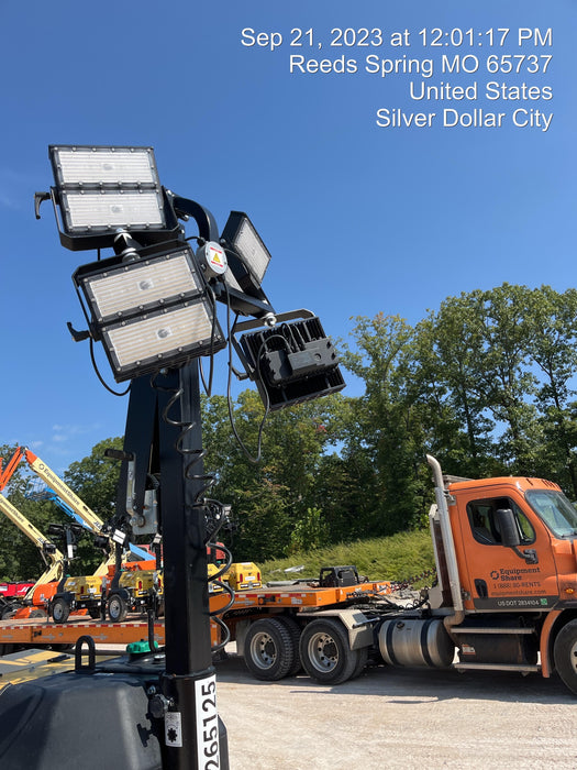 2022 Allmand NLV3GR (4) LED Light Fixture 350W, 23' Vertical Mast, 3kW Prime, Towable, ES Decals, T3