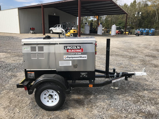 2019 Lincoln Electric Vantage 322 Welder Ready-Pak 3, Two wheel trailer, Fender and Light kit, Cable Rack