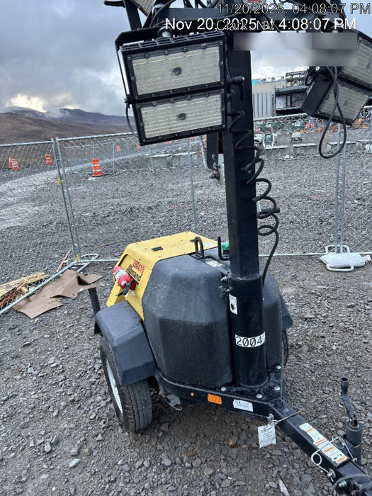 2022 Allmand NLV3GR (4) LED Light Fixture 350W, 23' Vertical Mast, 3kW Prime, Towable, Deep Sea L401, Leveling Jacks, Yanmar T4F 5.8hp