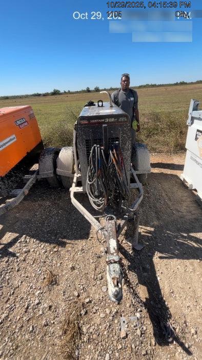 2019 Lincoln Electric Vantage 322 Ready-Pak 3, Two Wheel Trailer, Fender and Light Kit, Cable Rack