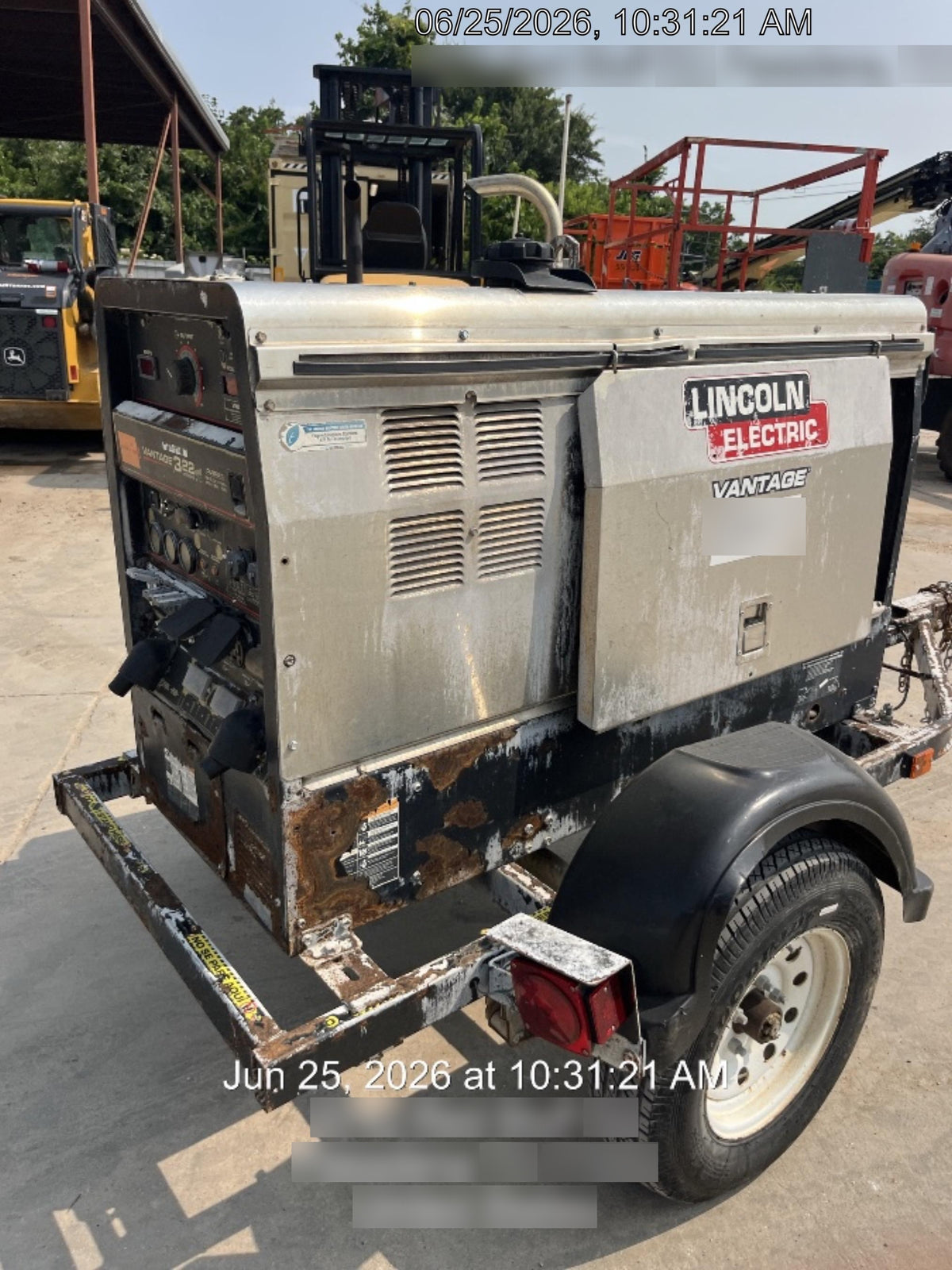 2019 Lincoln Electric Vantage 322 Lincoln Vantage 322 Welder w/Trailer, Light Kit, Cable Rack