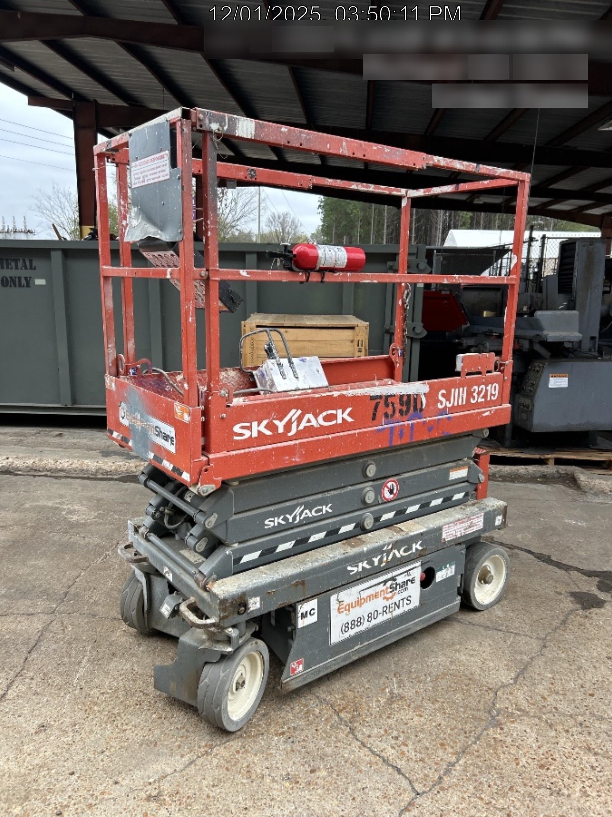 2018 Skyjack SJIII-3219 Skyjack SJIII3219 Scissor Lift w/Trojan Batteries
