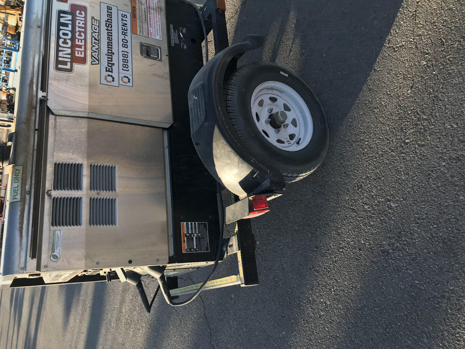 2019 Lincoln Electric Vantage 322 Welder Ready-Pak 3, Two wheel trailer, Fender and Light kit, Cable Rack