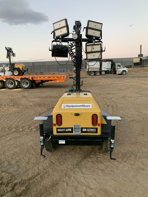 2020 Allmand NLV3GR (4) LED Light Fixture 350W, 23' Vertical Mast, 3kW Prime, Towable, Deep Sea L401, Leveling Jacks, Yanmar T4F 5.8hp