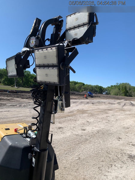 2022 Allmand NLV3GR (4) LED Light Fixture 350W, 23' Vertical Mast, 3kW Prime, Towable, Deep Sea L401, Leveling Jacks, Yanmar T4F 5.8hp