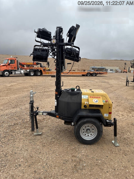 2022 Allmand NLV3GR (4) LED Light Fixture 350W, 23' Vertical Mast, 3kW Prime, Towable, Deep Sea L401, Leveling Jacks, Yanmar T4F 5.8hp