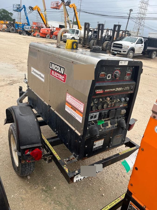 2019 Lincoln Electric Vantage 322 Welder Ready-Pak 3, Two wheel trailer, Fender and Light kit, Cable Rack