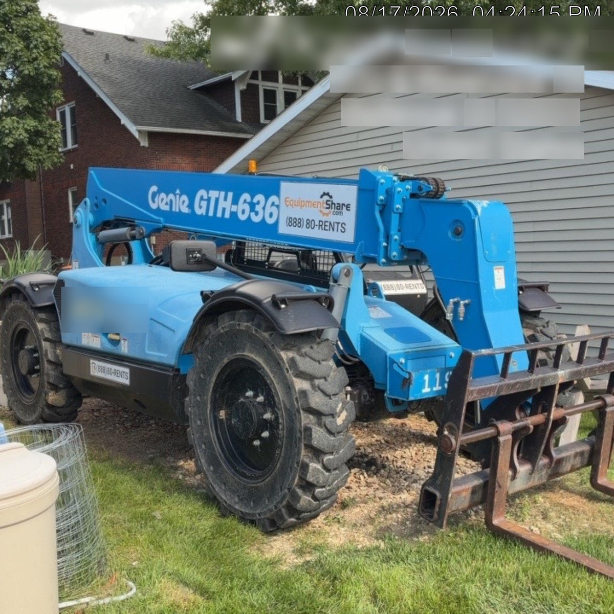 2018 Genie GTH-636 Genie GTH-636 w/Open ROPS, Solid Tires, Work Light/Beacon, 48" Carriage and Forks