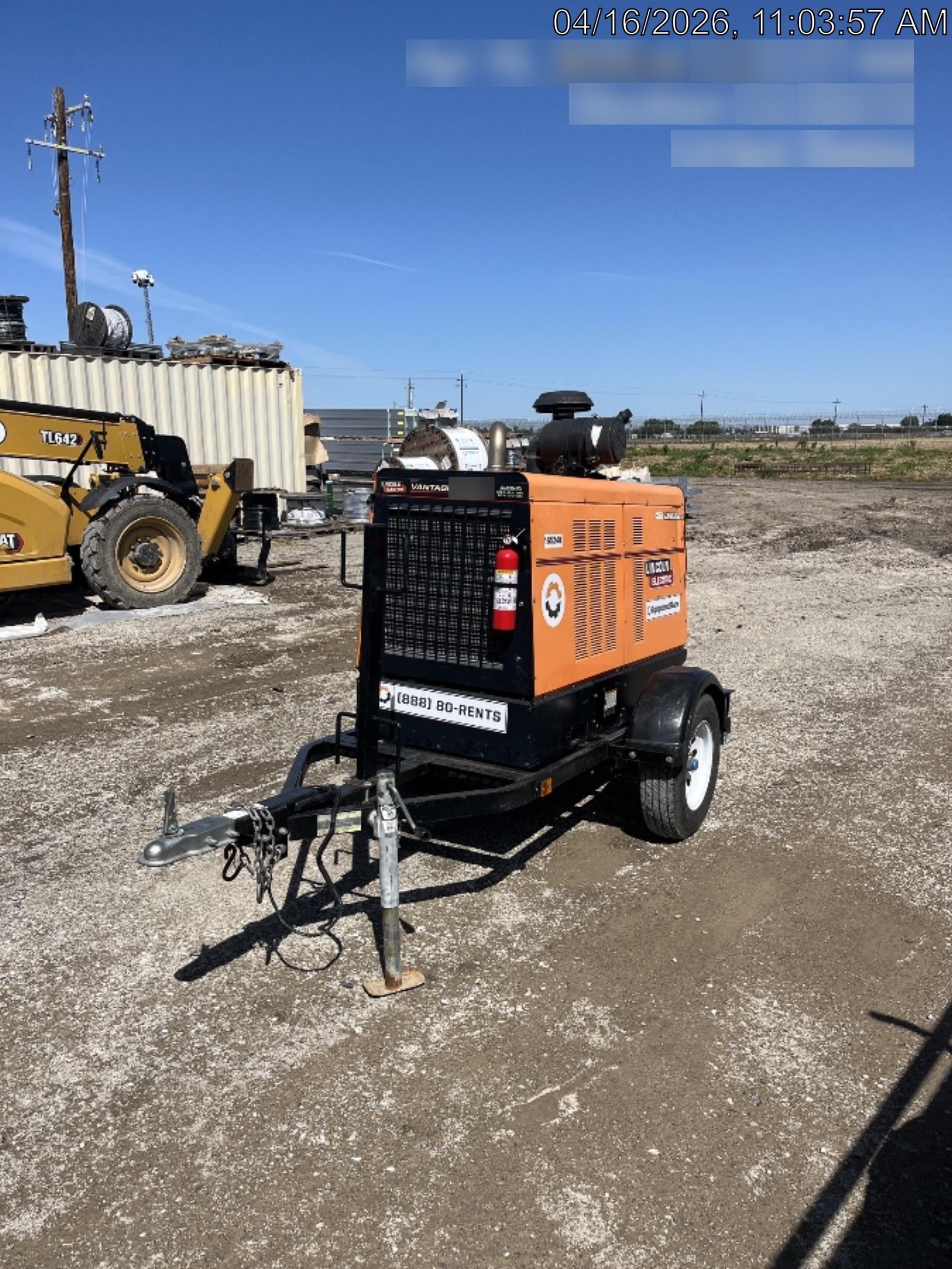 2021 Lincoln Electric Vantage 549X Ready Pak 3, ORANGE (includes trailer, cable rack, fender light kit)