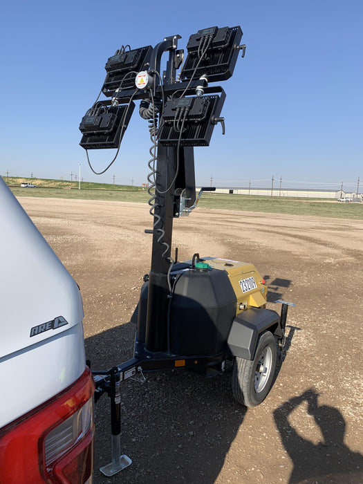 2022 Allmand NLV3GR (4) LED Light Fixture 350W, 23' Vertical Mast, 3kW Prime, Towable, Deep Sea L401, Leveling Jacks, Yanmar T4F 5.8hp