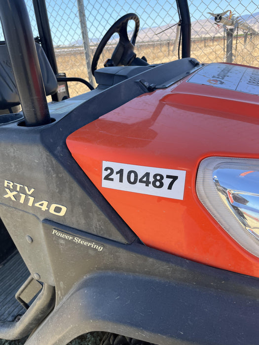 2022 Kubota RTV-X1140W-H Plastic Canopy, Windshield Acrylic Clear, LED Strobe Light, Wire Harness Kit, Back up Alarm