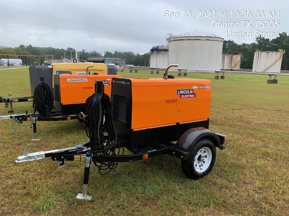 2021 Lincoln Electric Vantage 322 Vantage 322 Ready Pak 3 w/ Decals, ORANGE (includes trailer, cable rack, fender light kit) NO Telematics