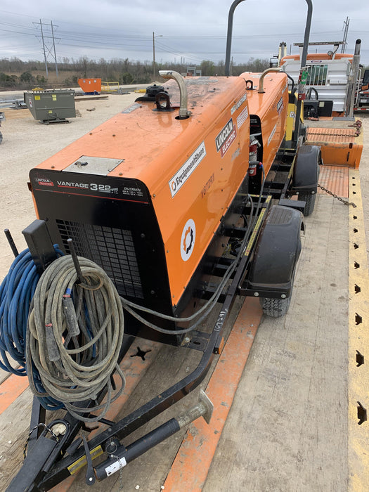 2021 Lincoln Electric Vantage 322 Vantage 322 Ready Pak 3 w/ Decals, ORANGE (includes trailer, cable rack, fender light kit) NO Telematics