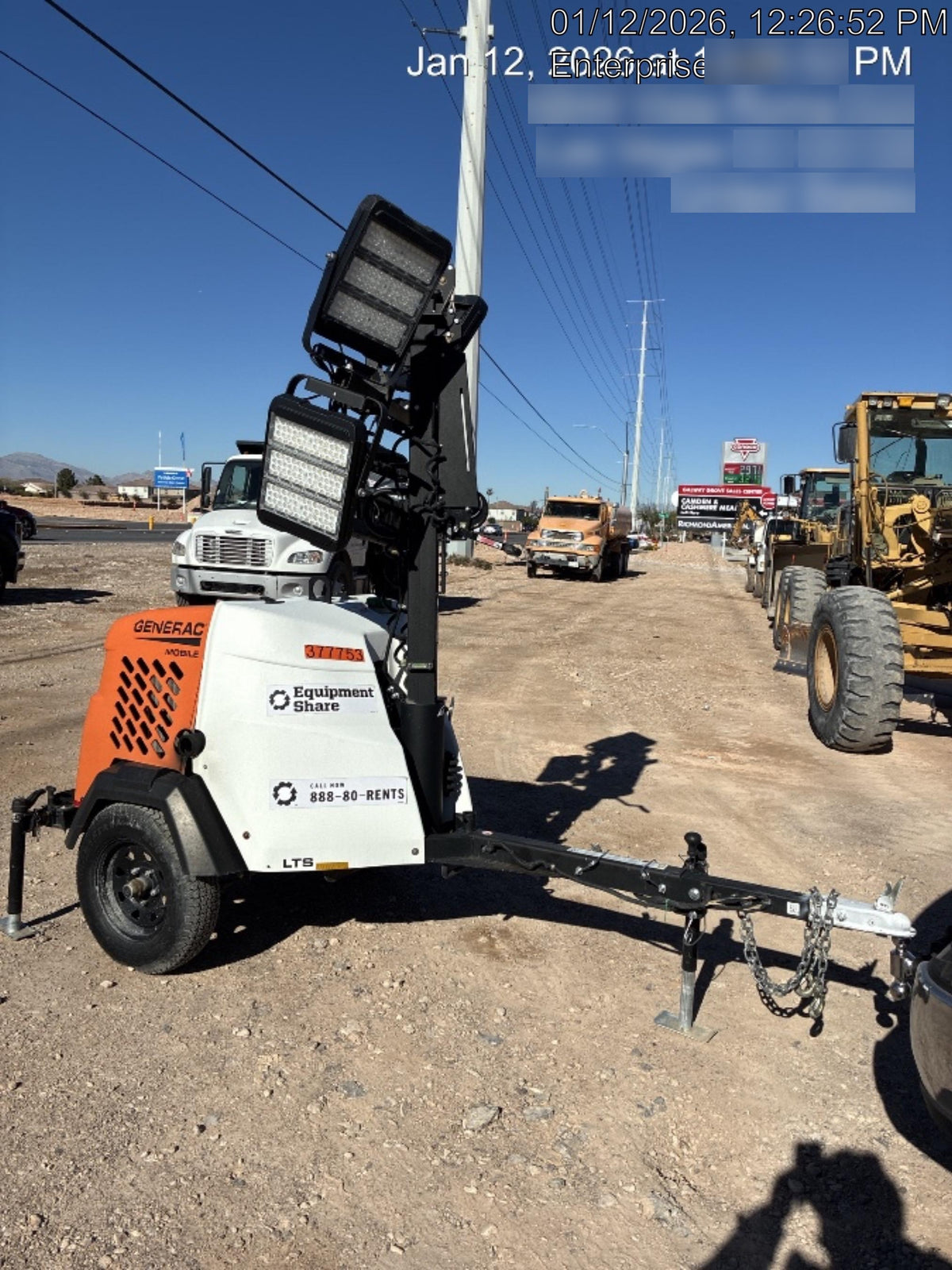 2023 Generac MLT2 Diesel, Flex Switch 120V Input, Powerzone Controller, 
(4) 320W LED Lights, 4kW Generator, 39.9 Gal Fuel Tank, 2" Ball, T3