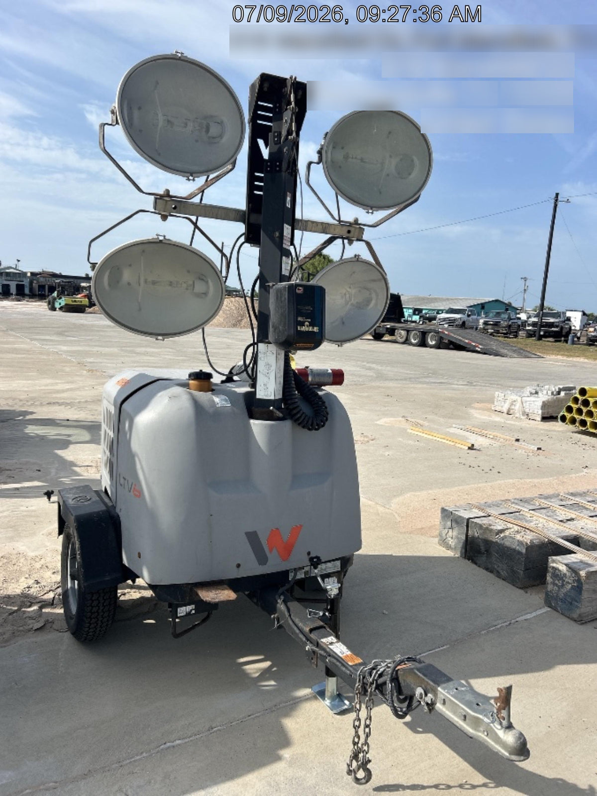 Wacker Neuson LTV6K-MH Power mast, 1100W MH, Fuel Sensors, Wiring Harness