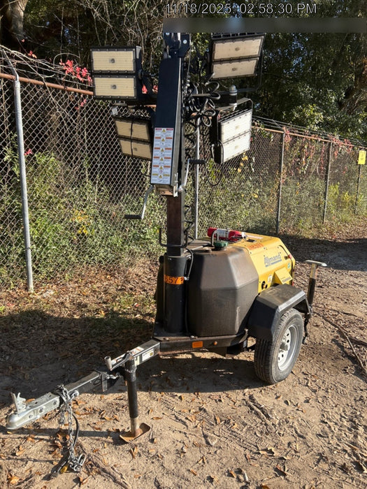 2022 Allmand NLV3GR (4) LED Light Fixture 350W, 23' Vertical Mast, 3kW Prime, Towable