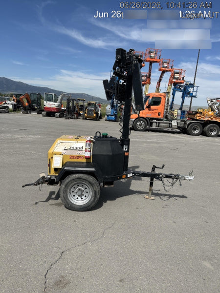2022 Allmand NLV3GR (4) LED Light Fixture 350W, 23' Vertical Mast, 3kW Prime, Towable, Deep Sea L401, Leveling Jacks, Yanmar T4F 5.8hp