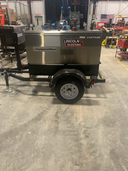 2019 Lincoln Electric Vantage 322 Welder Ready-Pak 3, Two wheel trailer, Fender and Light kit, Cable Rack